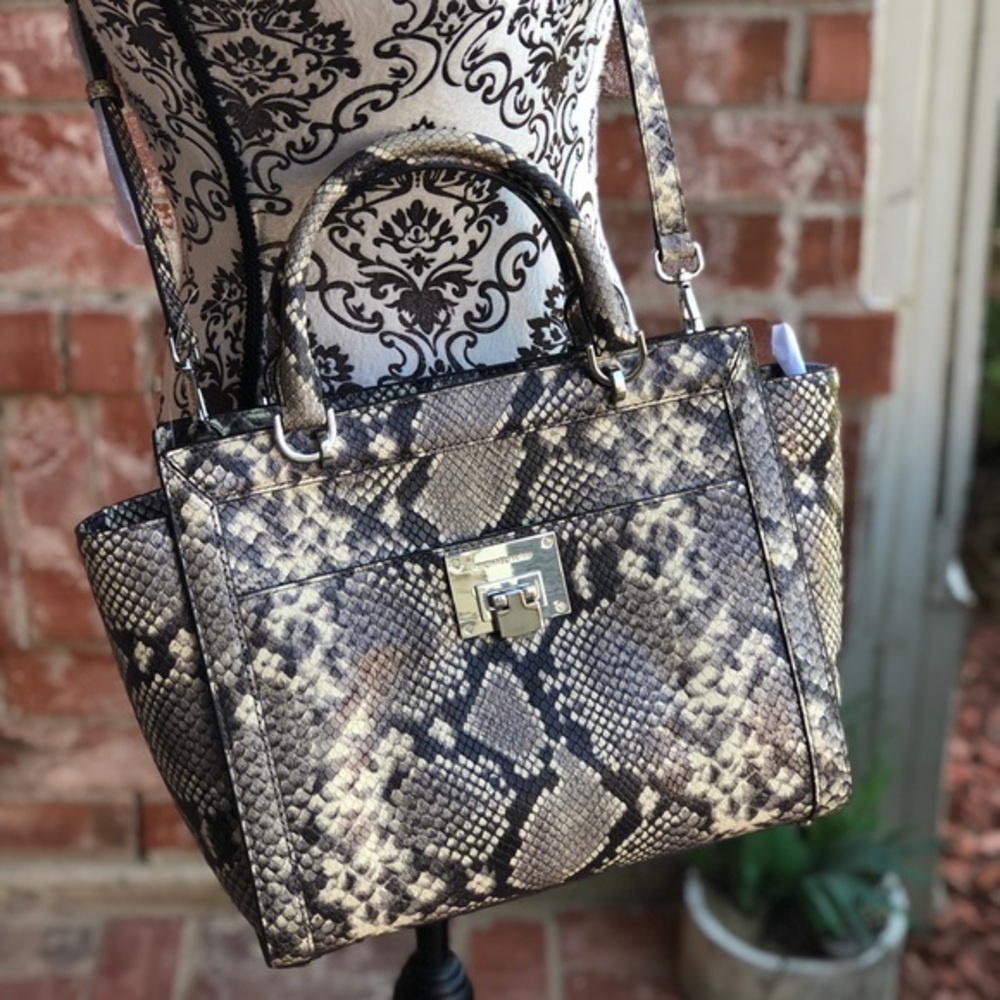 Michael kors large Tina embossed leather satchel